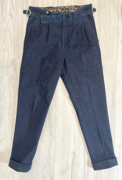 PANT DENIM VITA ALTA BLU SCURO