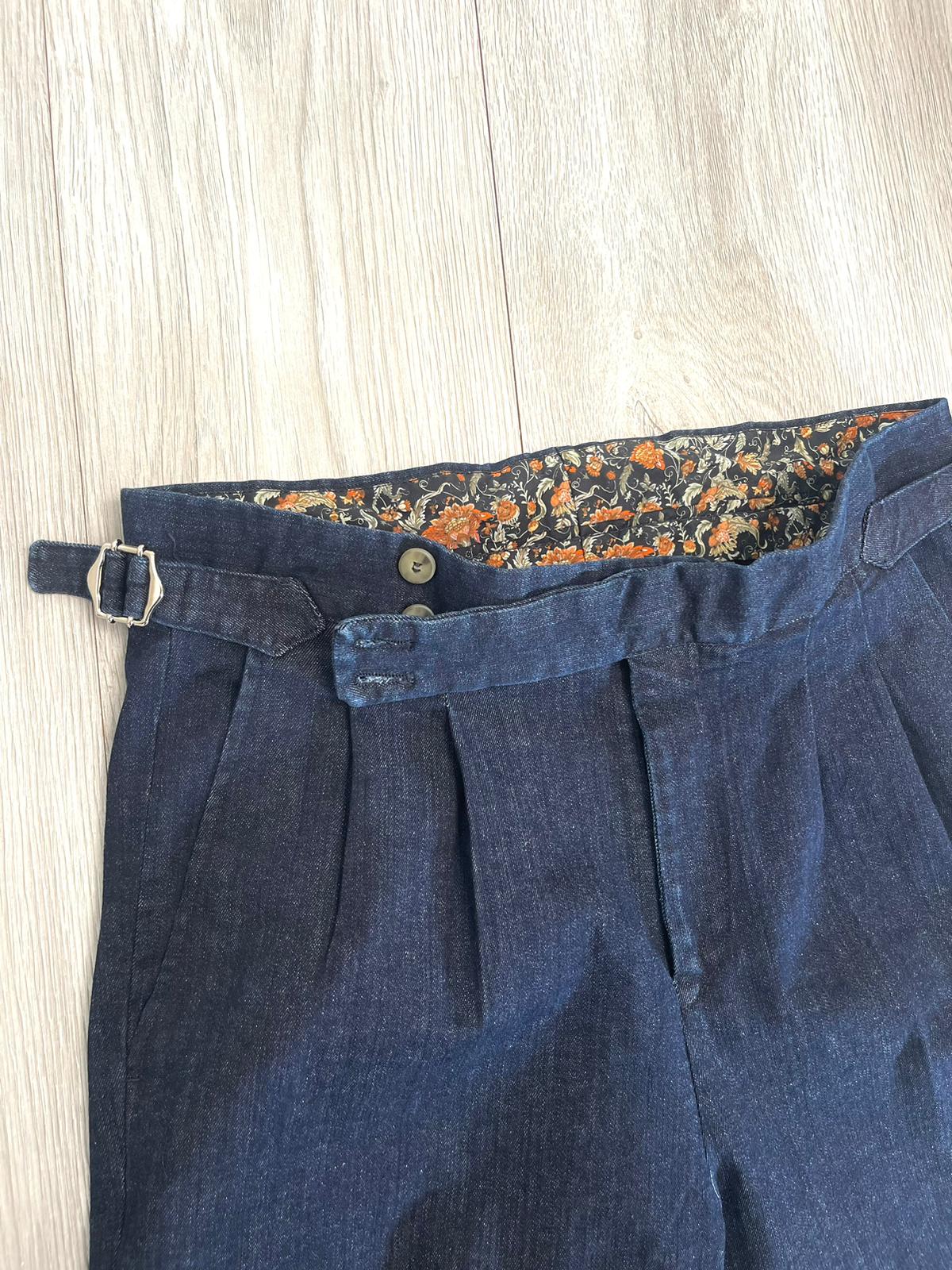 PANT DENIM VITA ALTA BLU SCURO