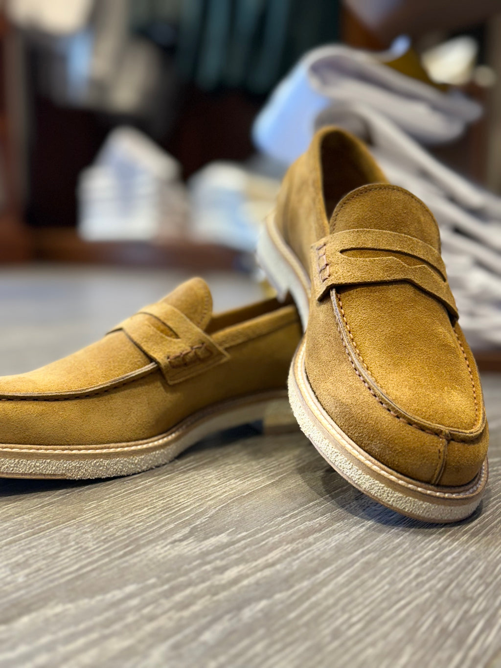 College in camoscio senape