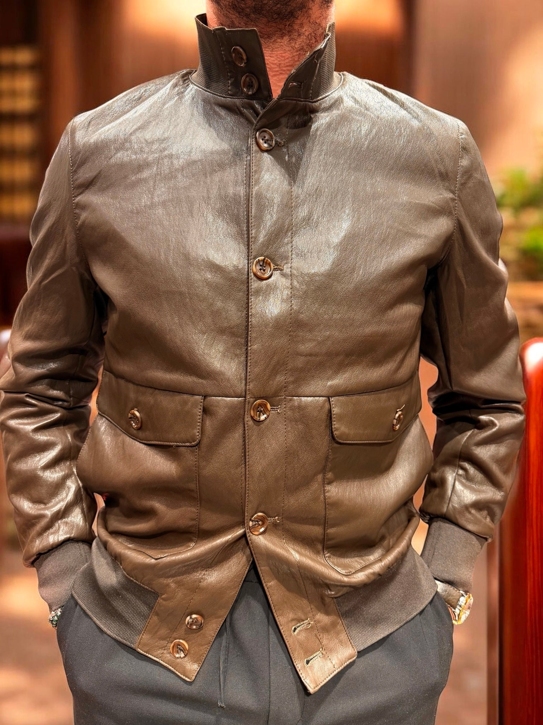 Bomber Polo in ecopelle