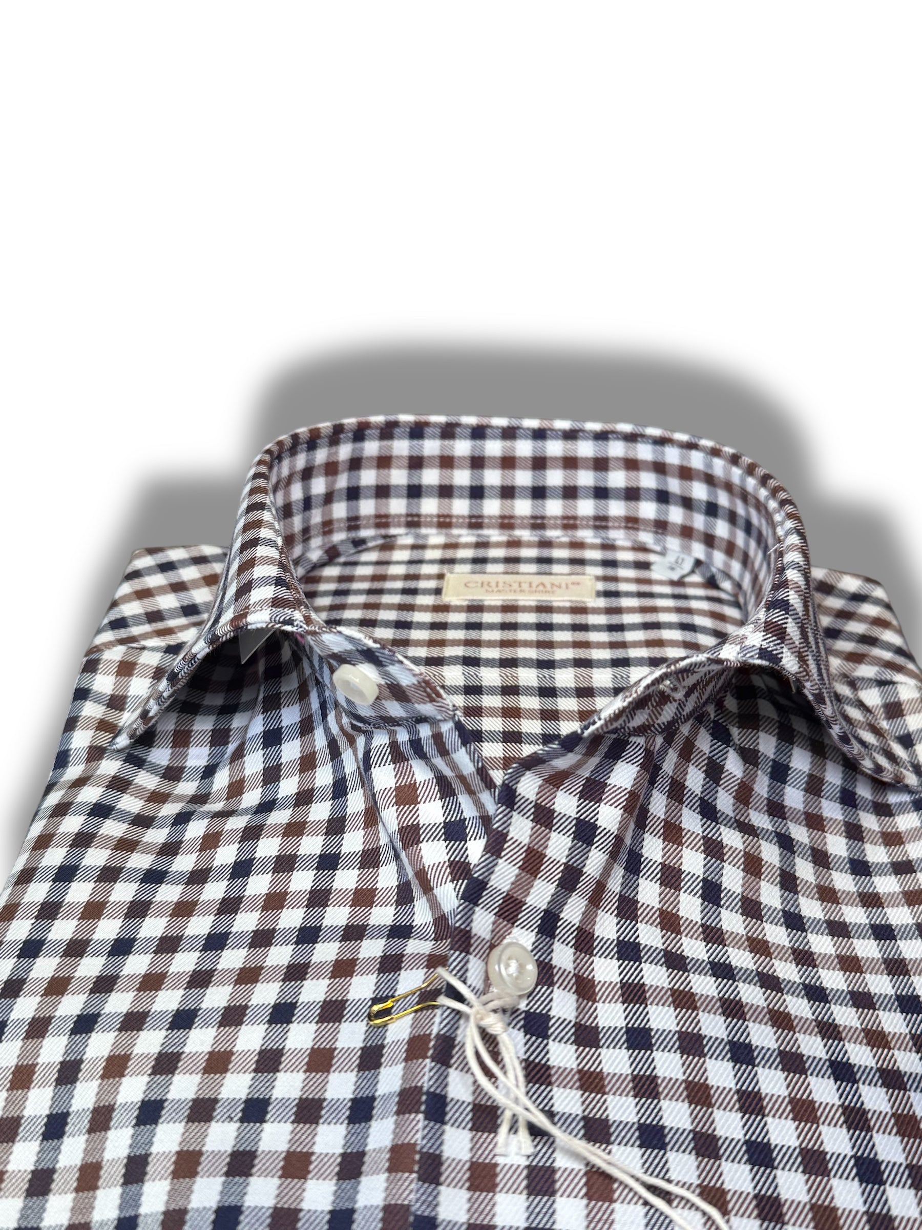 Camcia quadretto blu marrone