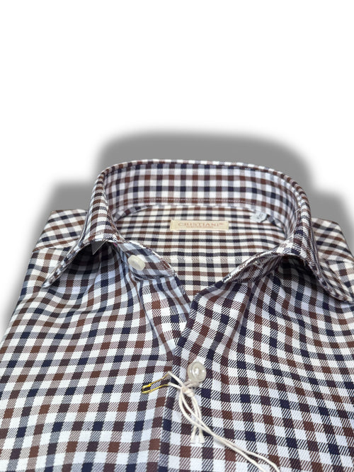 Camcia quadretto blu marrone