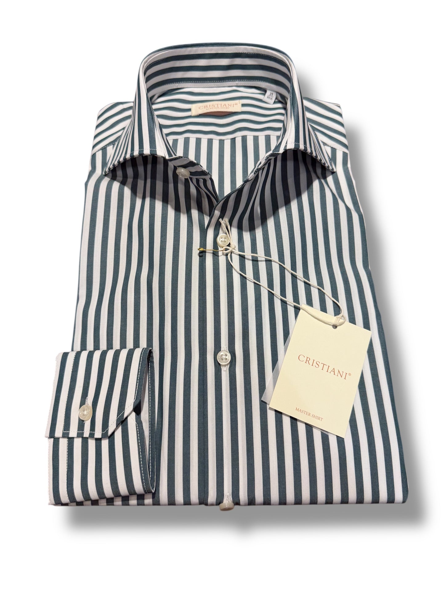 CAMICIA RIGA VERDE MEDIA CRISTIANI