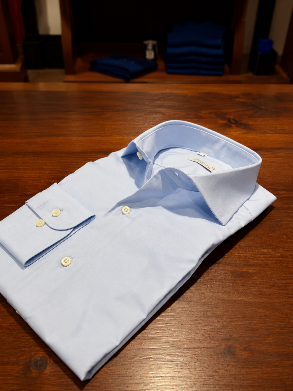 Camicia celeste in cotone