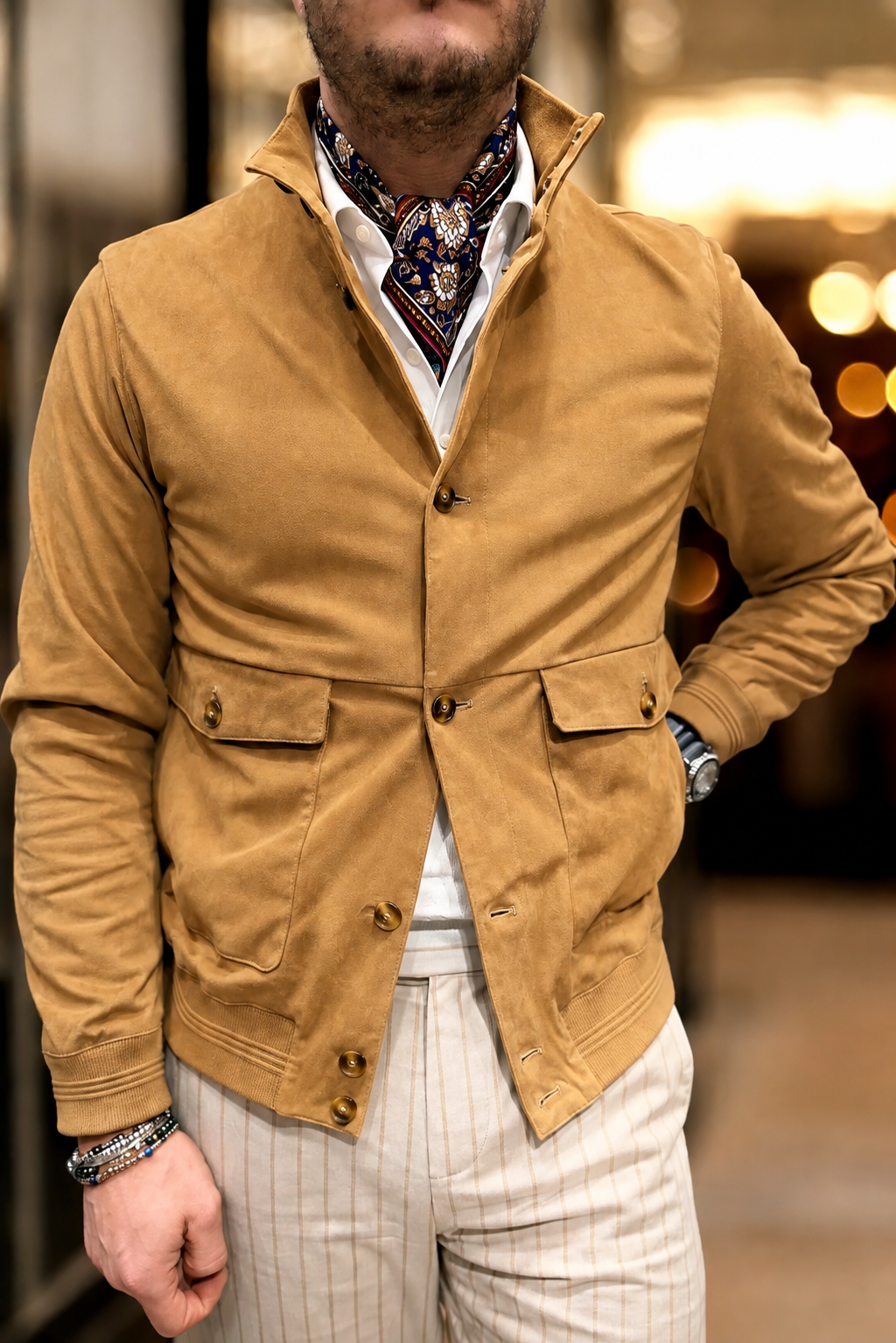 Bomber polo Camoscio
