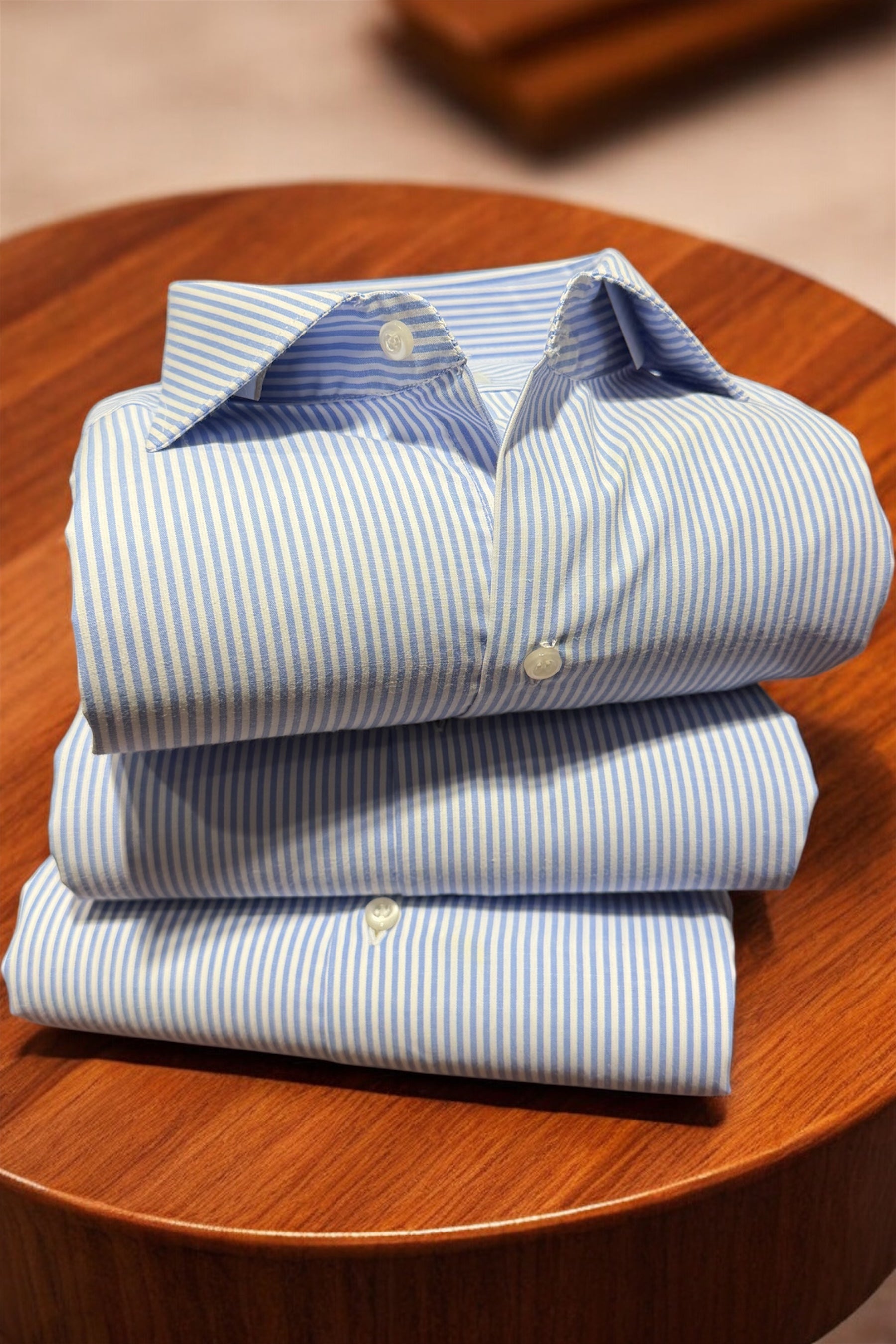 Camicia riga celeste