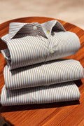 Camicia riga beige