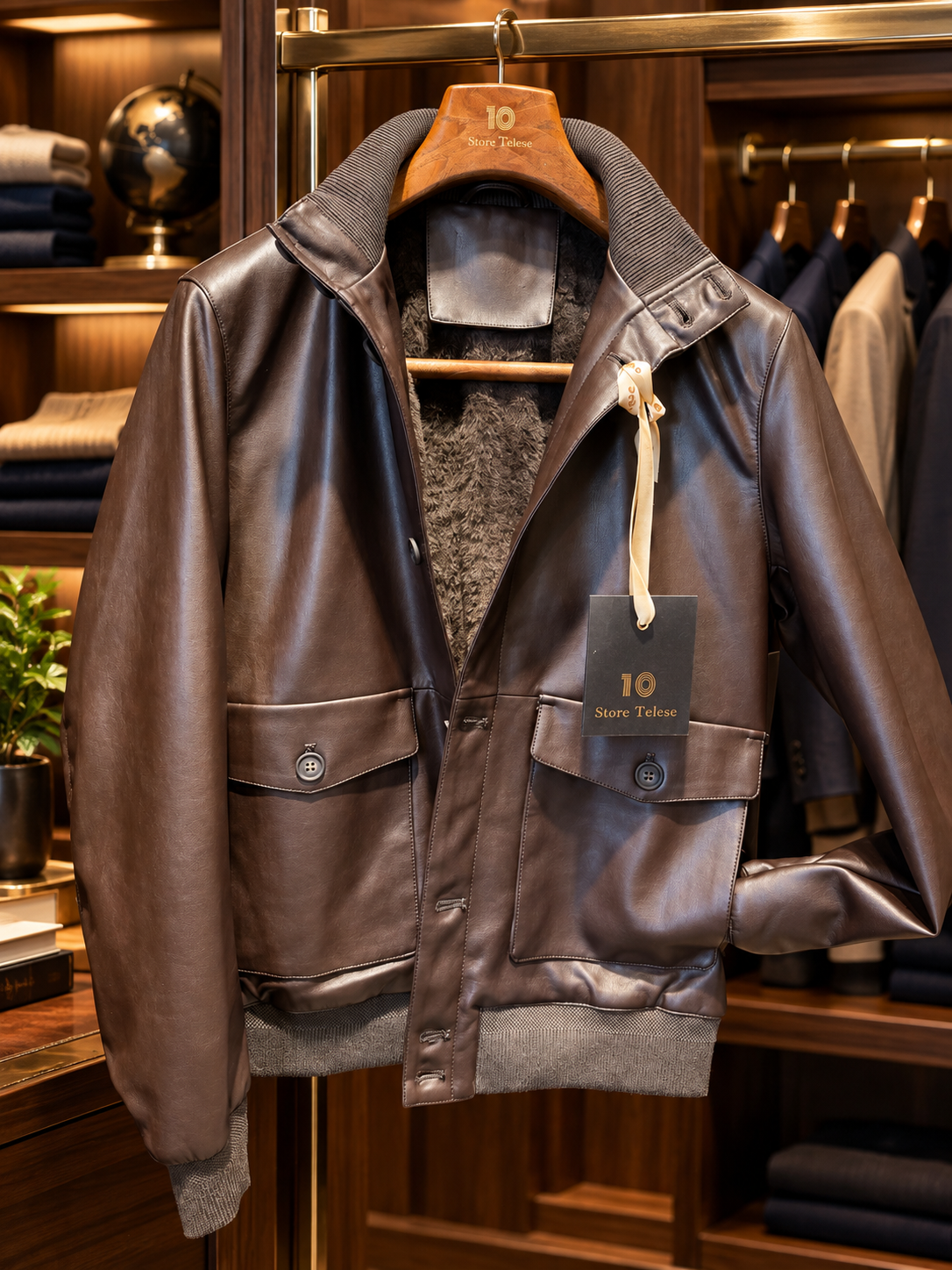 Bomber Polo in ecopelle imbottito