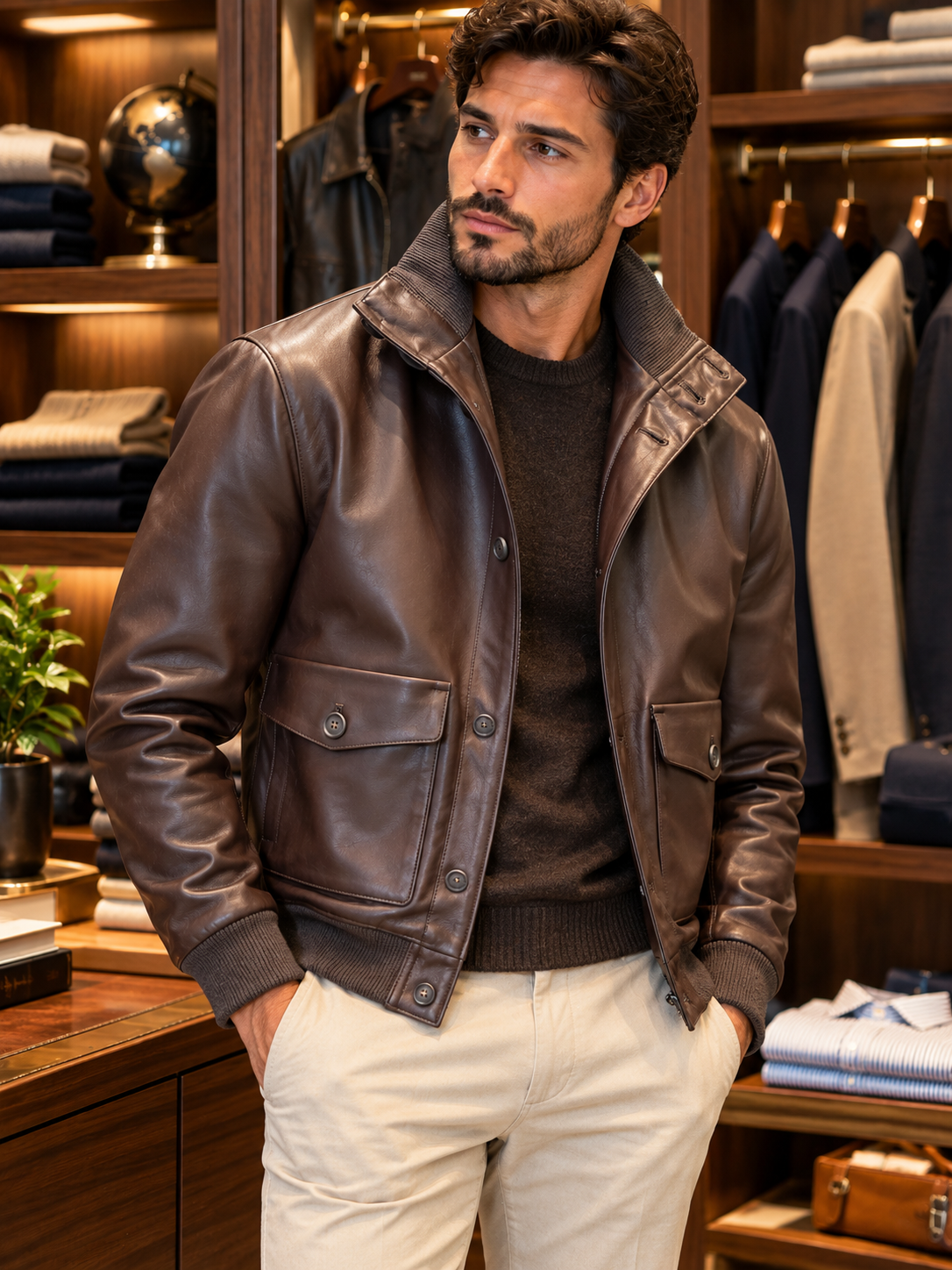 Bomber Polo in ecopelle imbottito