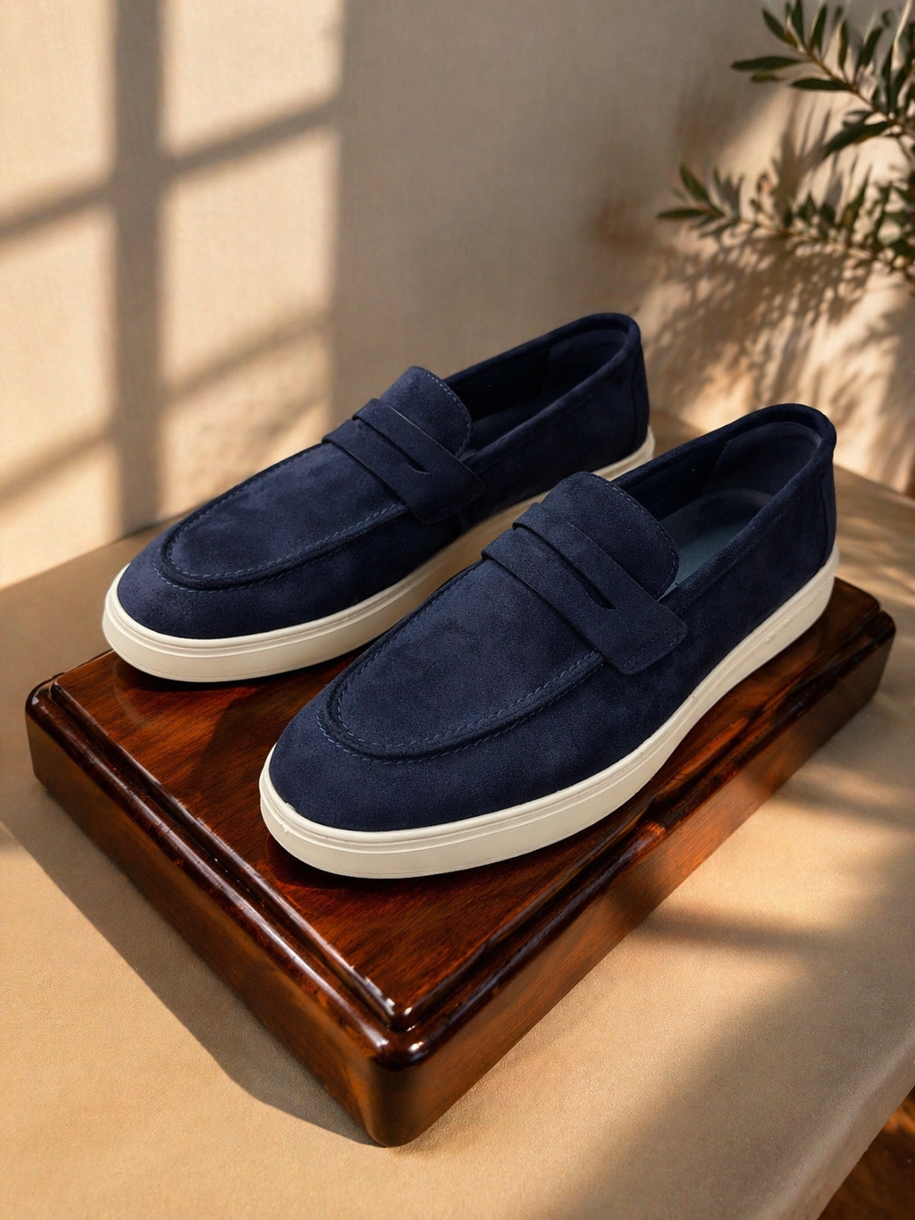 Mocassino in gomma in camoscio