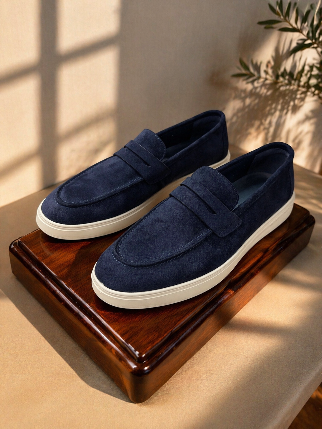 Mocassino in gomma in camoscio