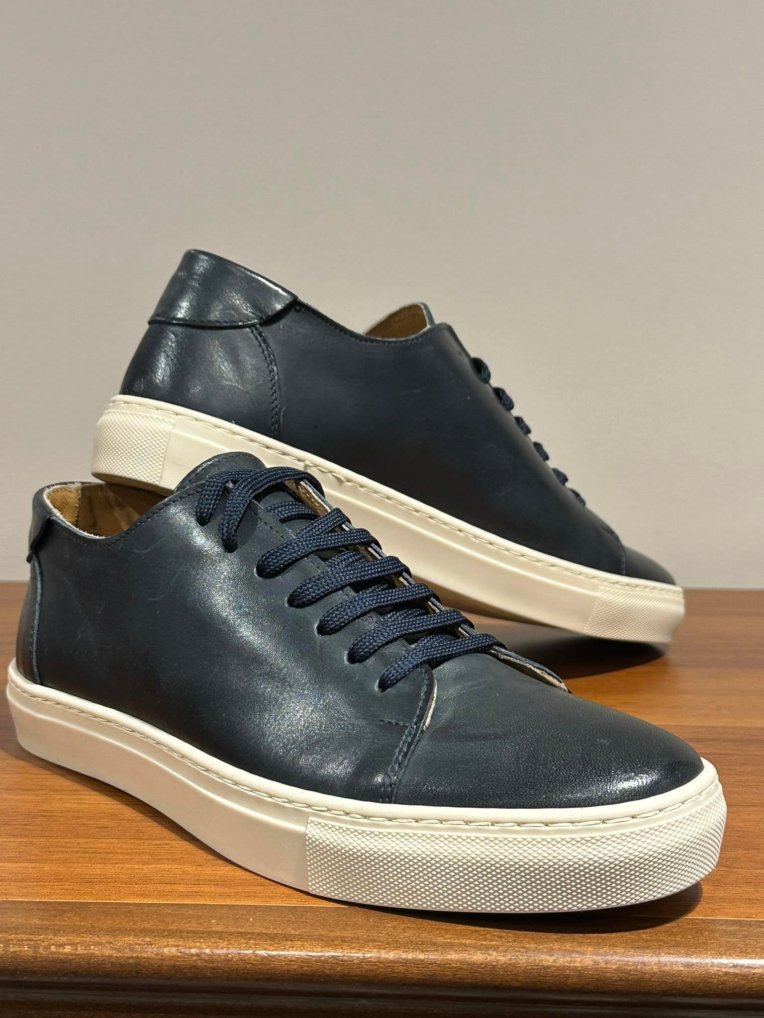 Sneakers in pelle blu