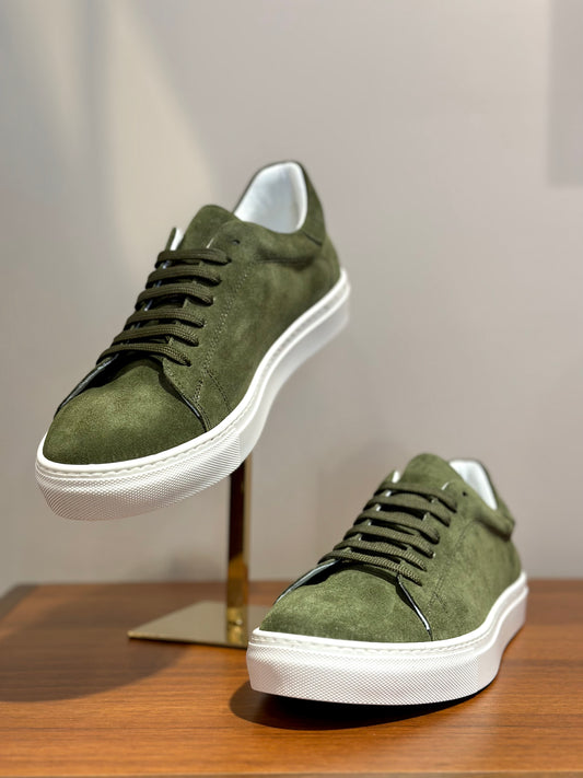 Sneakers in camoscio verde